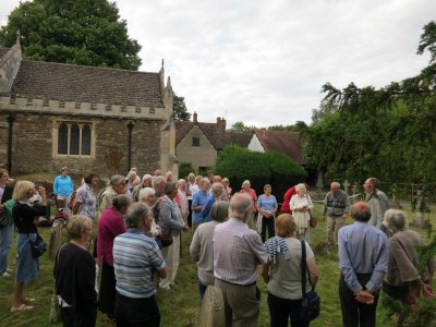 Start of the tour with the church and the vicarage in the background