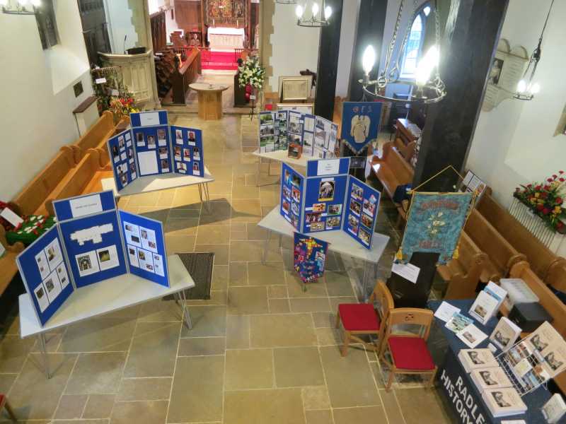 View from the balcony of the church set up for the exhibition