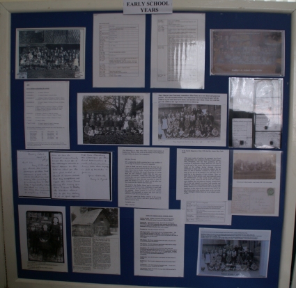 Display board about the early years of the school