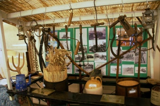 Display of old farming implements at the exhibition