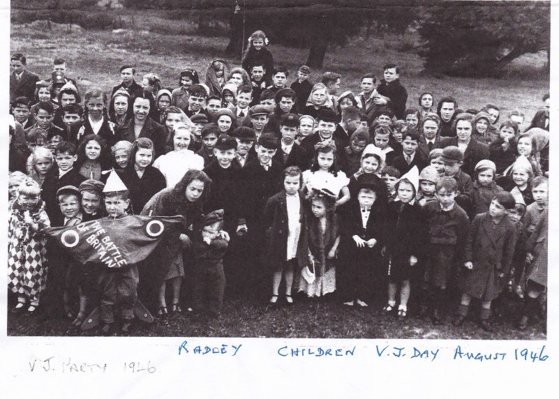 Photo of children's fancy dress party held to commemorate VJ Day in August 1946 [sic]