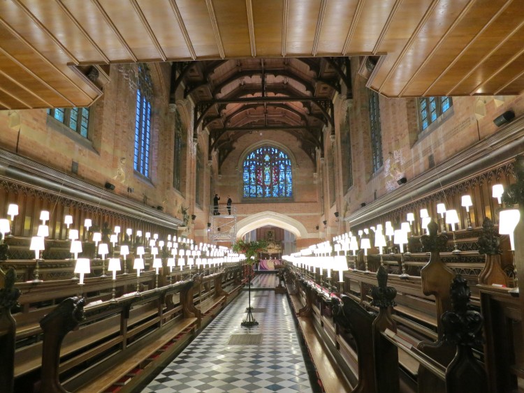 View towards the new sanctuary at Radley College chapel, December 2021