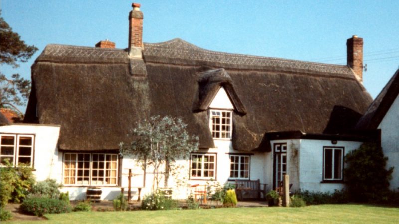 Baker's Close pictured around 1997 before extension of the house and a subsequent firefter a fire