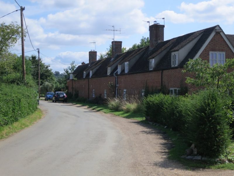 Row of cottages formerly known as Rose Cottage Terrace in Lower Radley, August 2021