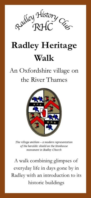 Front cover of Radley Heritage Walk leaflet