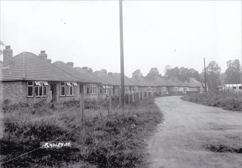 Newly built bungalows in New Road, Radley, in the 1930s