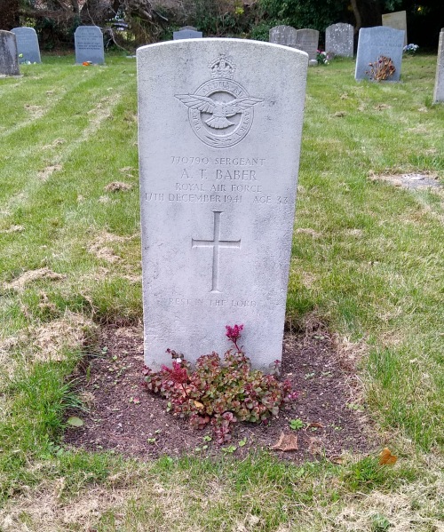 Grave of Alfred Thomas Baber, died 1943, in the Lower Cemetery at Radley