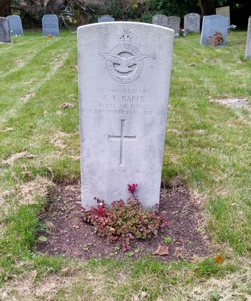 Grave of Alfred Thomas Baber in the Lower Cemetery at Radley in Oxfordshire