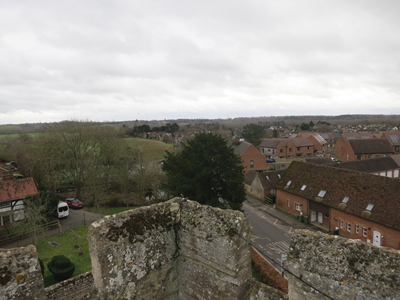 View of the central area of the village from the church tower, February 2026